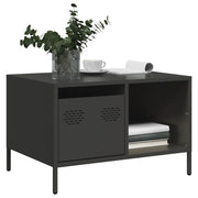 Tavolino Nero 68,5x50x43,5 cm in Acciaio Laminato a Freddo 851280