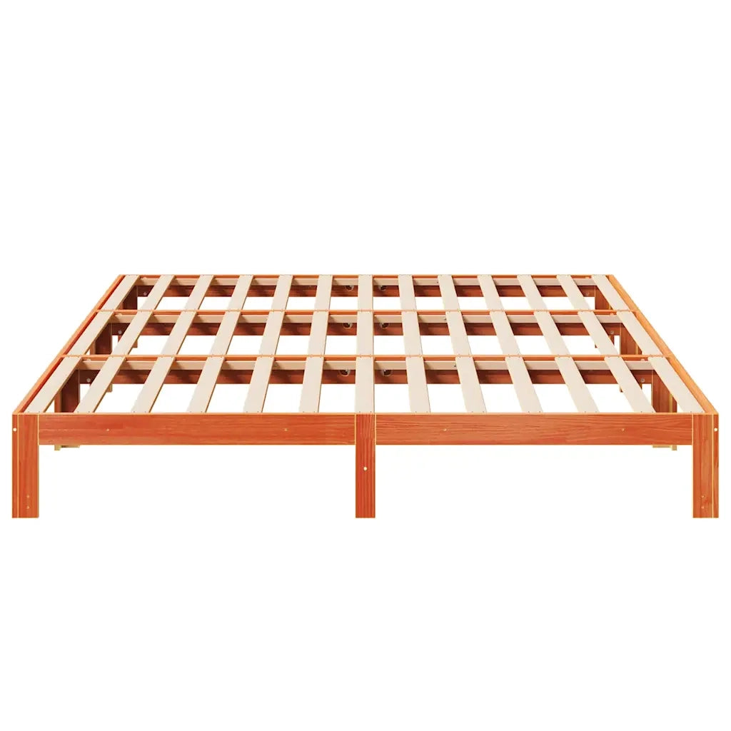 Letto matrimoniale | Letto per adulti | Giroletto Familiare senza Materasso Marrone Cera 240x200 cm