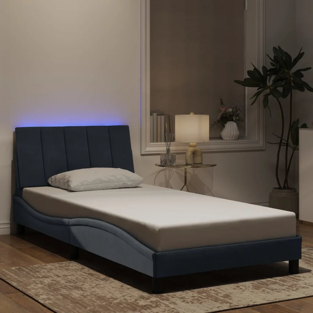 Giroletto con LED senza Materasso Hanko Grigio Scuro 100x203 cm in Velluto 3213808