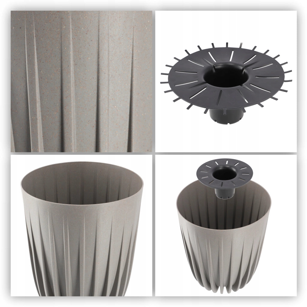 Vaso da fiori KADAX con inserto, 30x36 cm, rotondo, con coperchio in plastica.