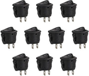 Interutore a manovella rotondo SPST 2 contatti a staffa su/off AC 6A/250V 10A/125V - 10 pezzi, ideale per auto e barca