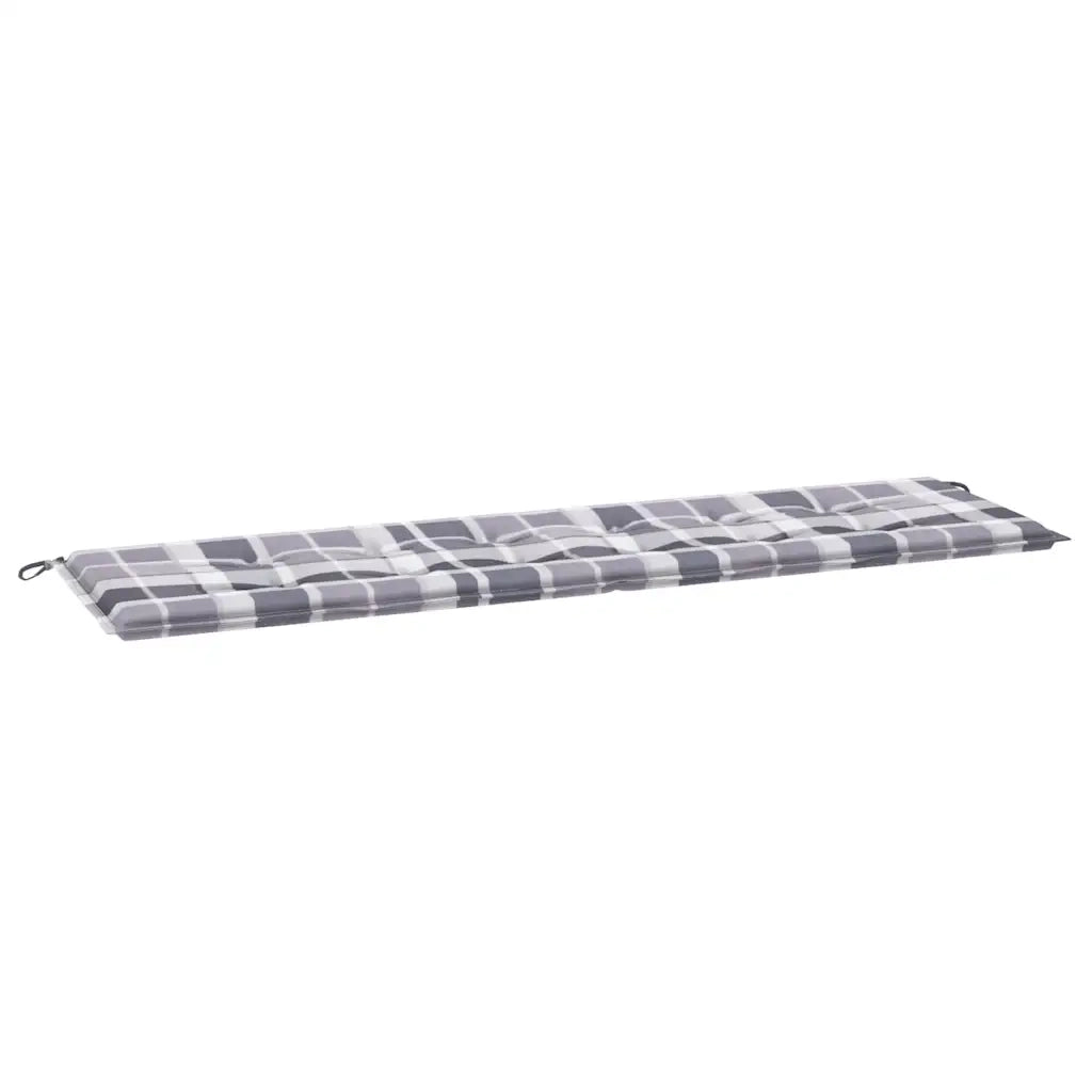 Cuscino per Panca-Cuscini per panchina a Quadri Grigi 180x50x4 cm Tessuto Oxford