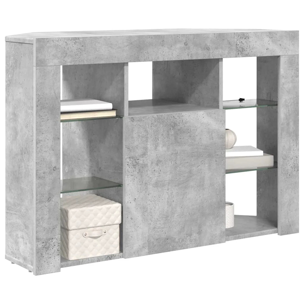 Mobile TV LED-Credenza per TV con LED-Console TV Angolare Grigio cemento 103 x 40 x 68 cm