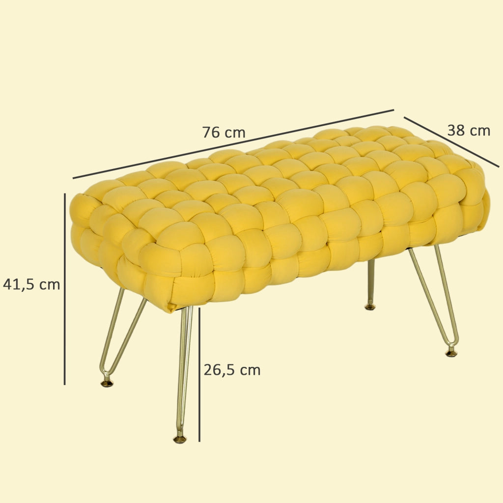 Pouf Piede Letto Imbottito Velluto Giallo ¨C zephmum ¨C Con Seduta