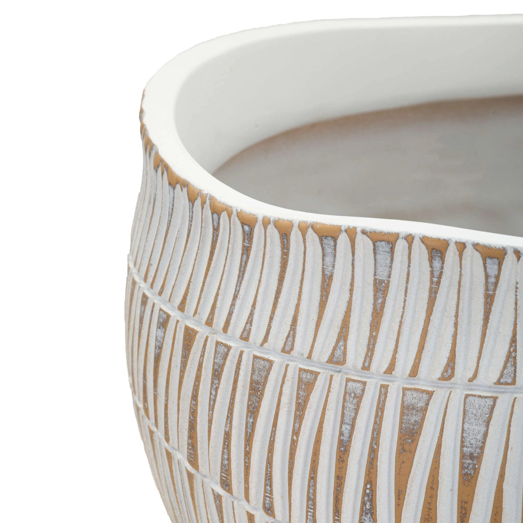 Naldo, Vaso Colore Struttura Beige, Bianco