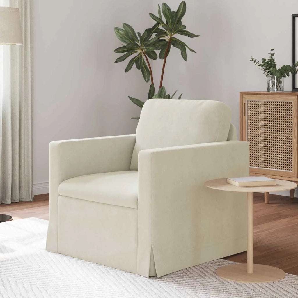 Divano Crema 78 x 78 x 80 cm Velluto
