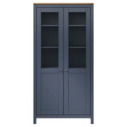 Credenza-Buffet-Armadio da cucina Alta Hill Grigia 85x37x170,5 cm in Legno di Pino