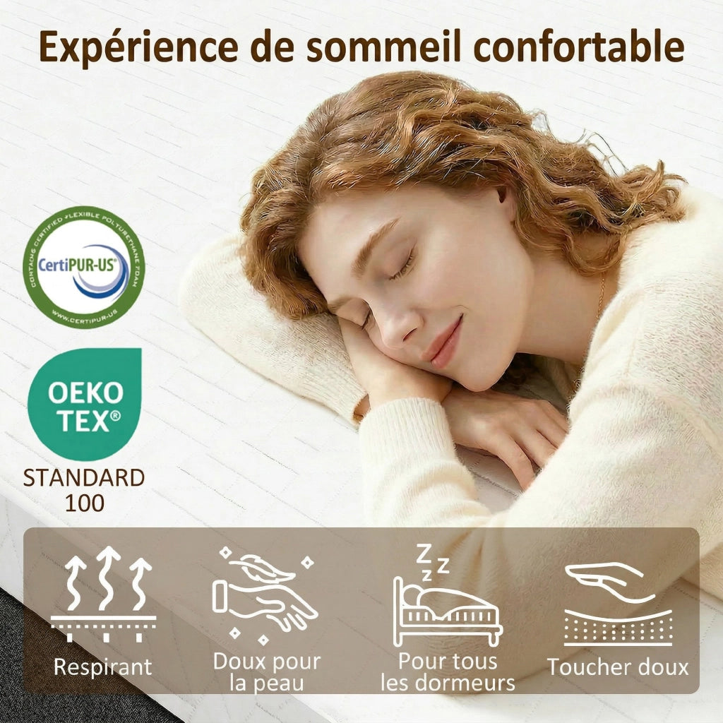 Materasso 140x190 cm 25 cm ¨C zephmum ¨C memory foam molle 7 zone media densit¨¤
