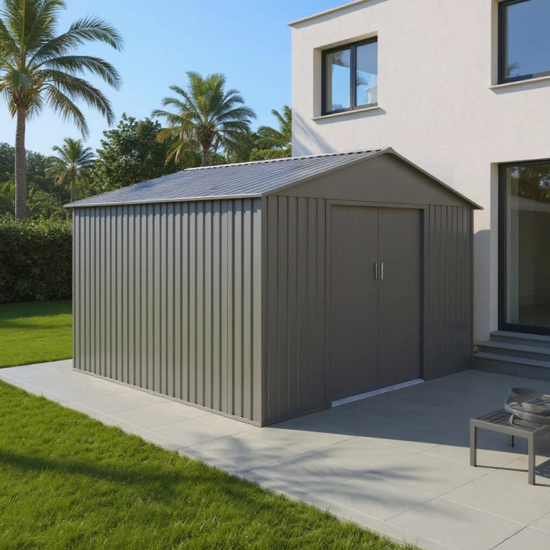 Casetta da giardino in metallo â€“ MJ 10 x 10 - 9,7 mÂ² - Antracite