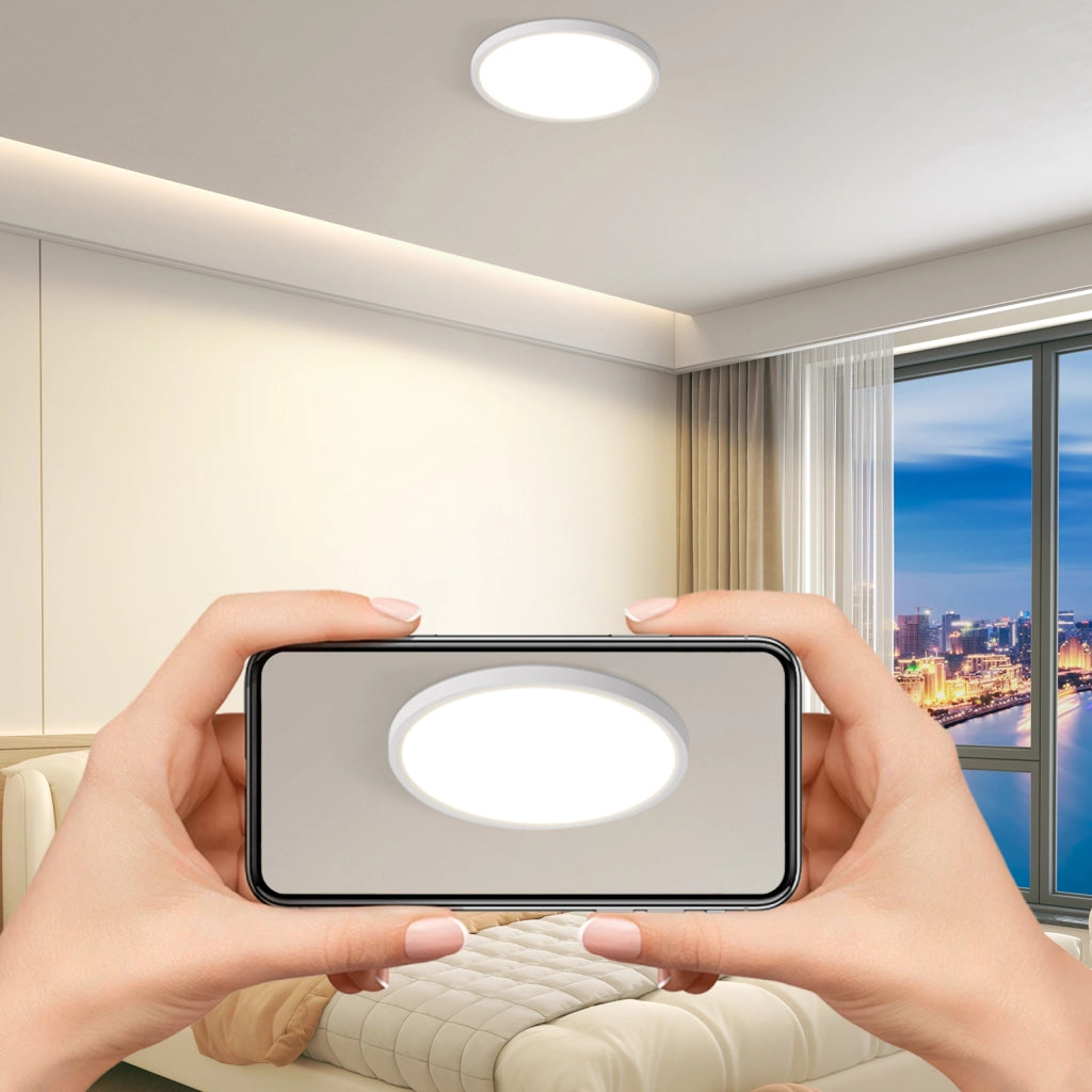 ZMH Lampada da soffitto plafoniera LED bianca minimalista 18 cm per cucina