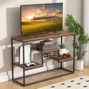 TV-meubel a 3 livelli, alto 80 cm, largo 120 cm, profondo 40 cm, in legno con pannelli per schermi da 50 pollici