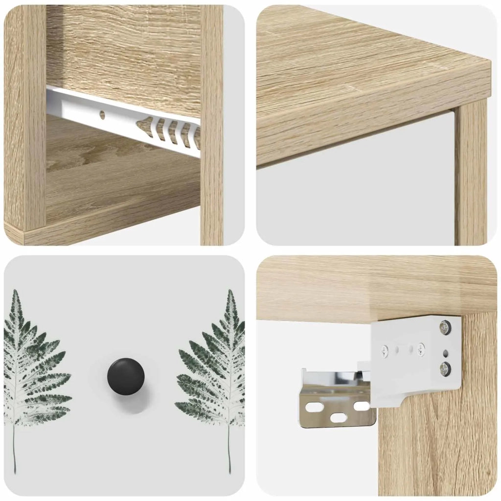 Mobiletto da comodino a parete HANAU Rovere Sonoma 8007493