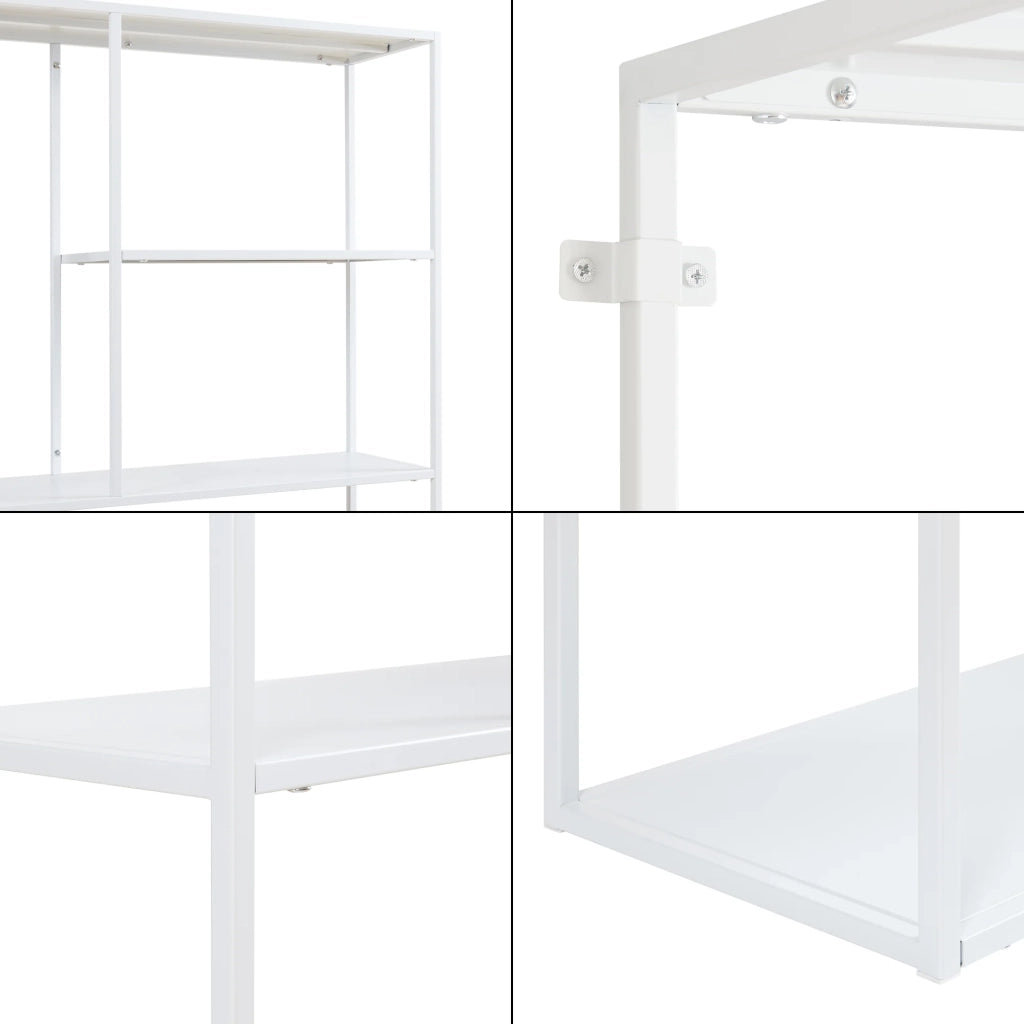 Scaffale dal design senza tempo per soggiorno/camera da letto mobile contenitore indipendente 188 x 90 x 30 cm acciaio bianco 03_0011156