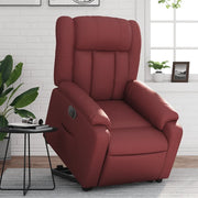 Poltrona Alzapersona Reclinabile Rosso Vino in Similpelle 3205282