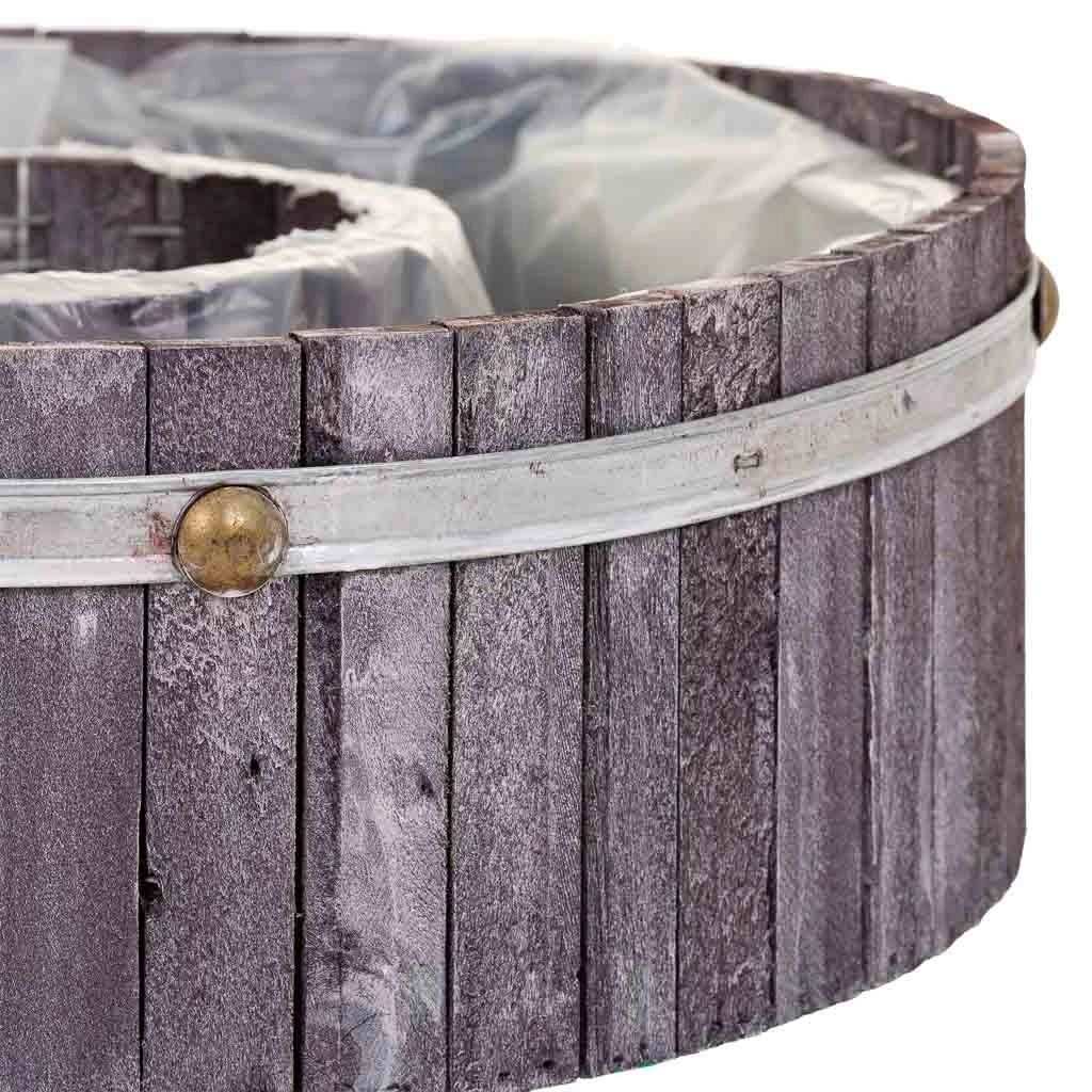 Cestino tondo in legno grigio 36x36x11h