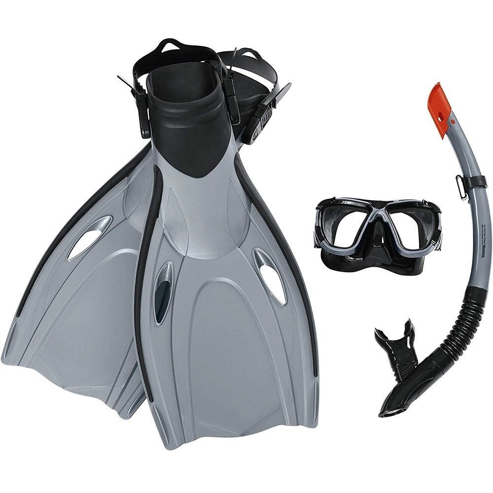 Trade Shop - Set Da Snorkeling Maschera Boccaglio Pinne Blacksea Per Adulti Immersioni 25044 -