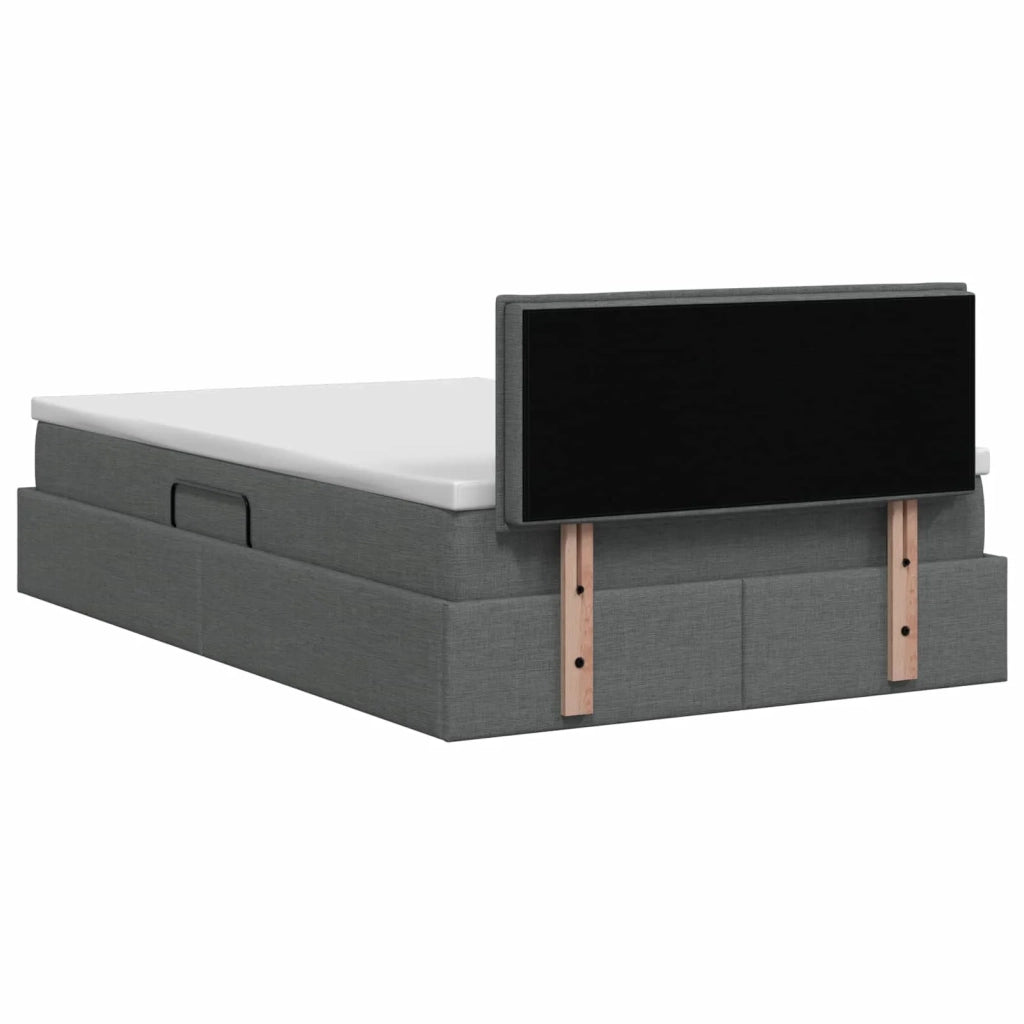 Letto con contenitore LED e materasso Grigio Scuro 120 x 200 cm 3459118