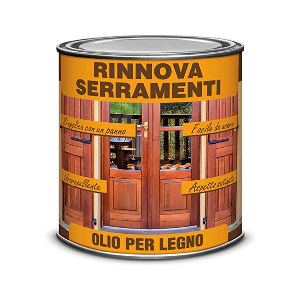 Rinnova Serramenti Olio per Legno 750 ml – Finitura Satinata Cerata Protettiva