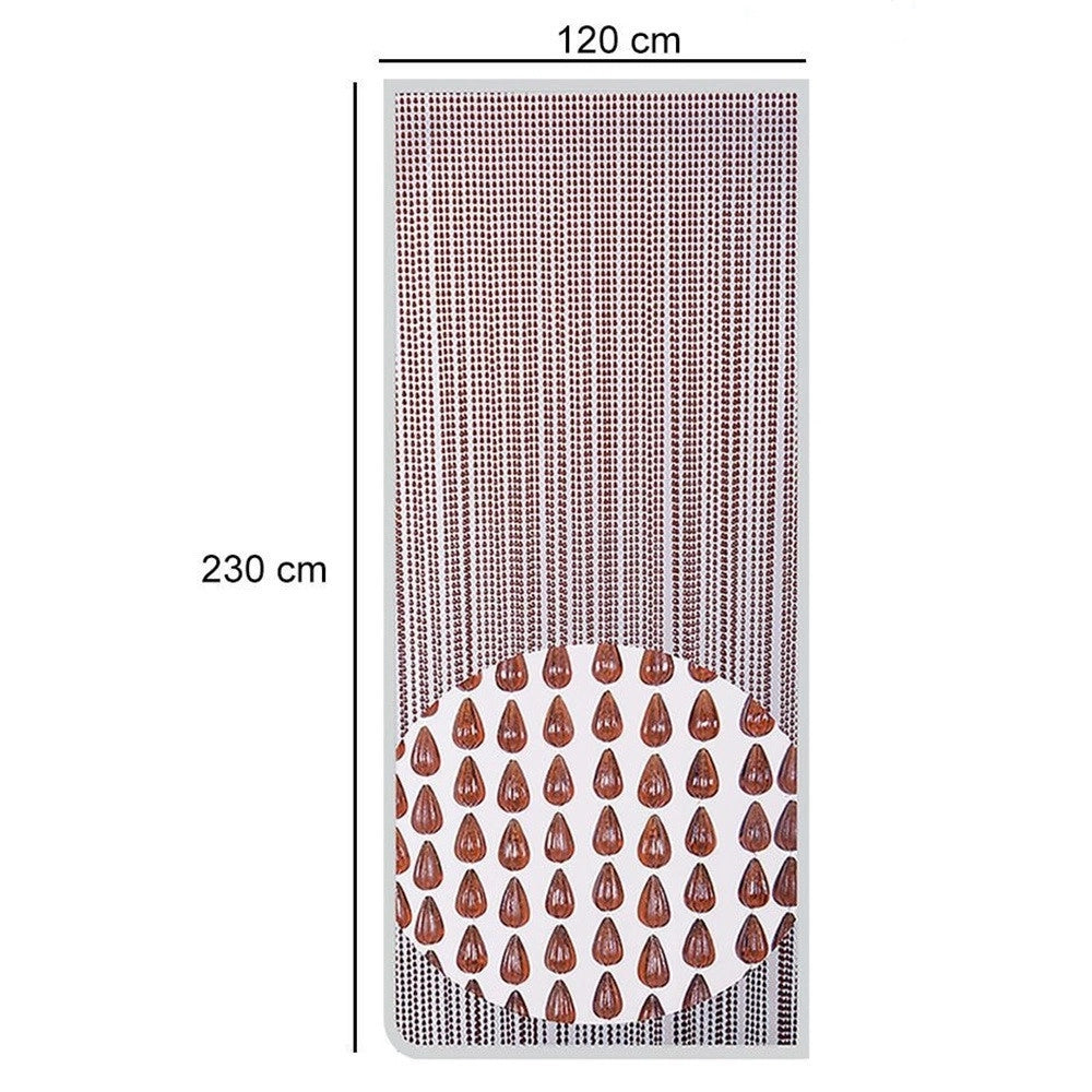 Trade Shop - Tenda Moschiera Antimosche Con Perline Grandi Marrone In Pvc 120x230cm Tpl74 017400 -