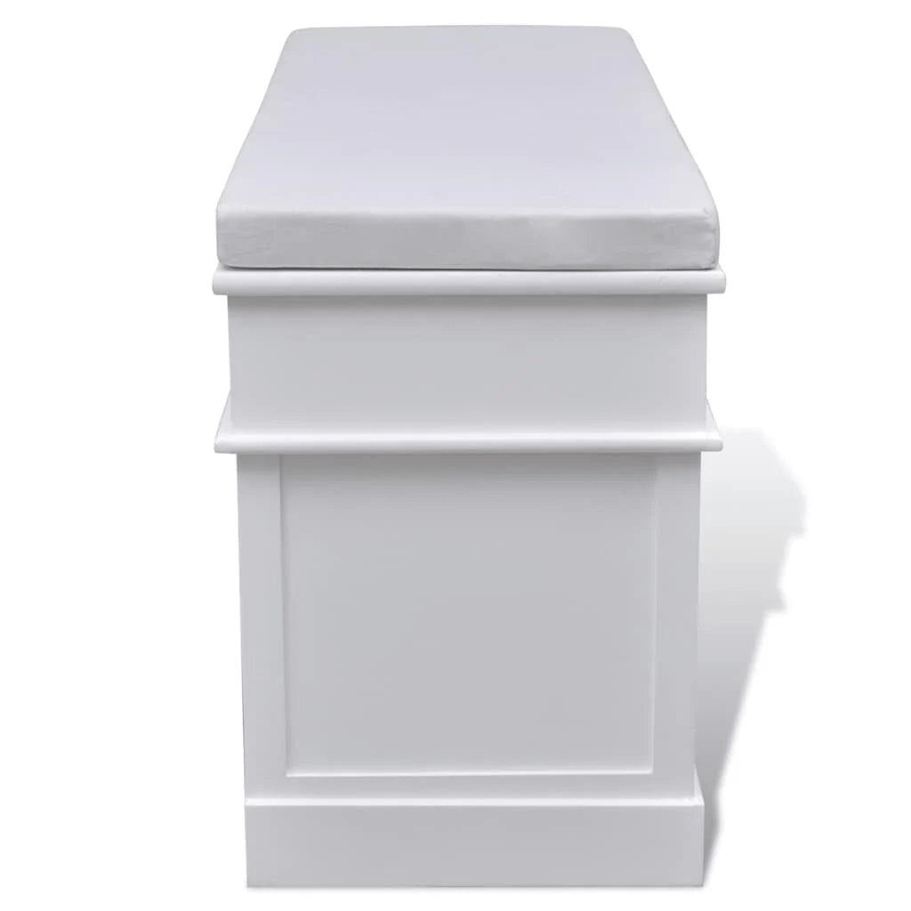 Panca da ingresso con contenitore cuscino e 2 cassetti bianca 02_0021278