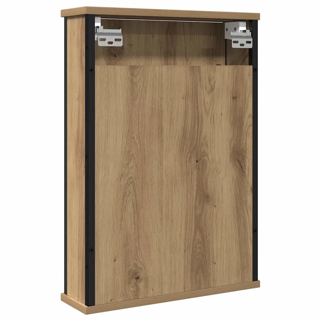 vidaXL Mobile Bagno Specchio Rovere Artigianale 42x12x60 cm Truciolato