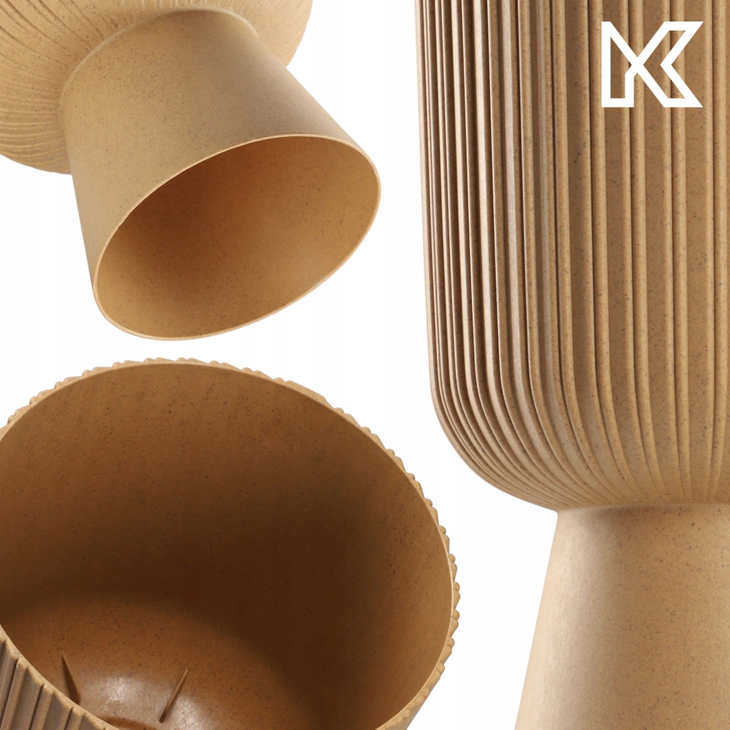Vaso da fiori KADAX, vaso per fiori, copertura in plastica per prato, 18 cm, supporto per fiori, marrone