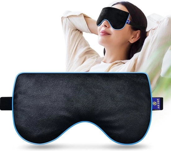 Oogmasker termo-terapeutico per la cura di occhi secchi, artrite, blefarite, con corona di avena, per rilassamento, con cinghia di regolazione e applicazione magnetronica