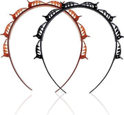 2 Pezzi di Adorno per Capelli con Ferro - Diadema - Bicoloro Twist Intreccio Cintura per Capelli/Diadema con Spilla per Capelli - Accessori per Capelli - Cintura elegante per Donne e Ragazze - Nero / Marrone