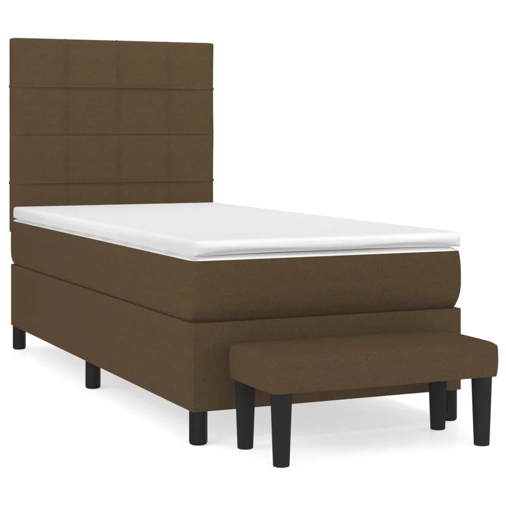 Giroletto a Molle con Materasso Marrone Scuro 90x200 cm Tessutocod mxl 99156