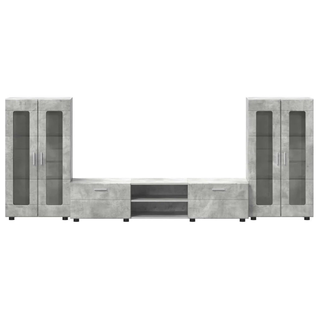 Set mobile TV FLORIN 3 pcs Grigio cemento Legno multistrato 3397937