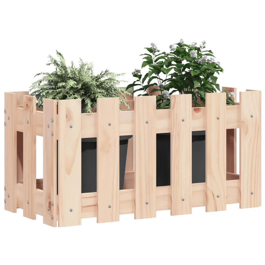 Fioriera Giardino Design a Recinzione 60x30x30 cm Massello Pino 832467