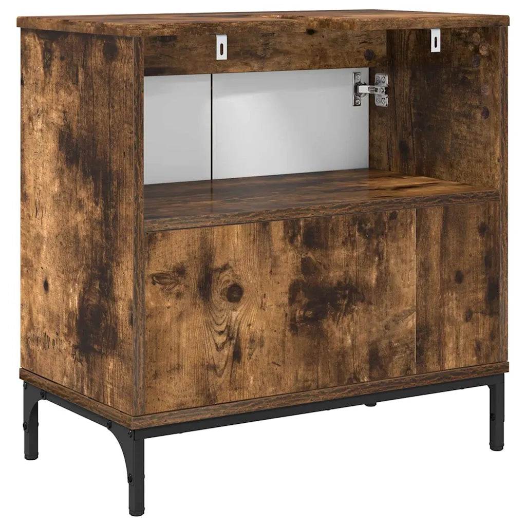 Mobile Lavabo | Armadio per Lavabo da Bagno Rovere fum¨¦ 60,5 x 33,5 x 61 cm