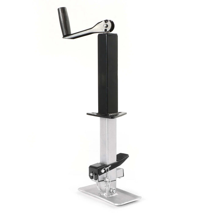 Piede stabilizzatore per rimorchi roulotte, max 900 kg, regolabile in altezza con manovella, con pedale e perno di sicurezza