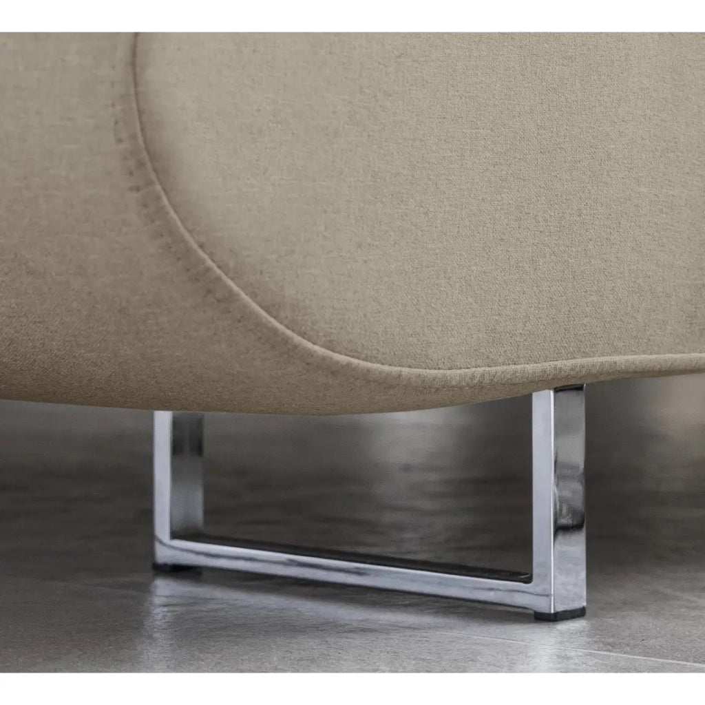Divano angolare trasformabile MENTON beige in velluto – Angolo sinistro con baule
