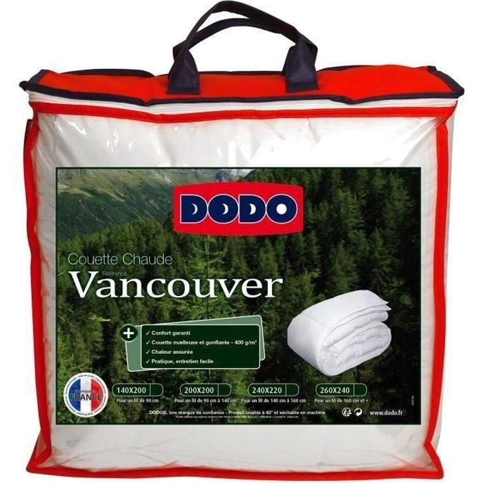 Trapunta calda DODO 400gr / m VANCOUVER 200x200 cm bianco
