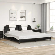 Giroletto Viana senza Materasso Bianco e Nero 200x200 cm in Similpelle 3208122