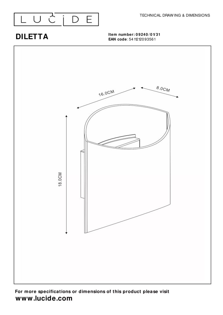 Applique semicircolare Diletta bianca oro 1xG9 40W Lucide