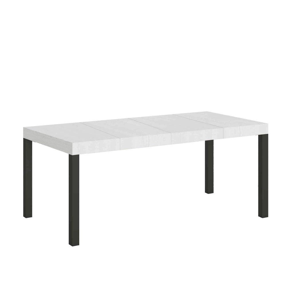 Tavolo Allungabile 200-304x90x77 cm Everyday Premium Bianco Frassino Gambe Antracite