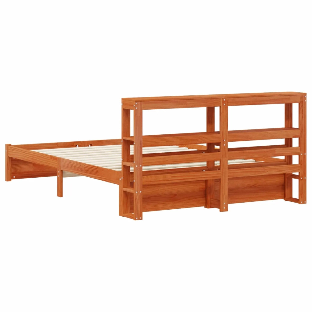 Struttura del letto Marrone cerato Legno di Pino Massello