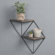 Caccuri, Mensola 3 Ripiani, 45x13x34h cm Marrone Noce