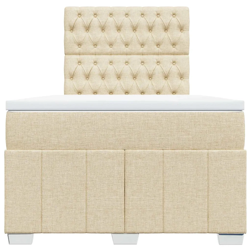 Giroletto a Molle con Materasso Crema 120x190 cm in Tessuto