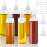 Set di bottiglie per salse 6pz - 250ml - Antiscivolo - Con beccuccio - Etichette - Resistenti al calore - Sicure per l'uso con alimenti - Materiale PE