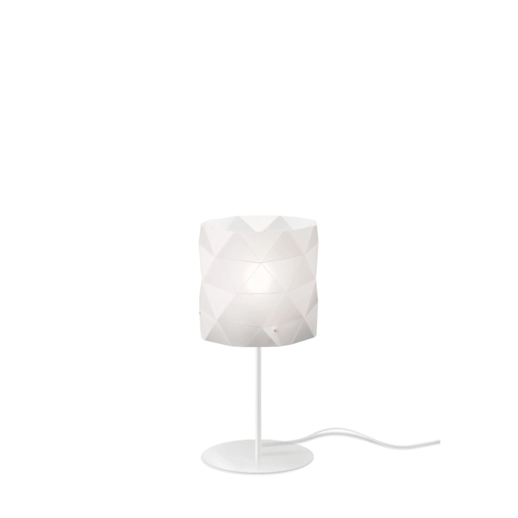 Lampada Da Scrivania Moderna Prisma Polilux ® Bianco E Metallo 1 Luce E27