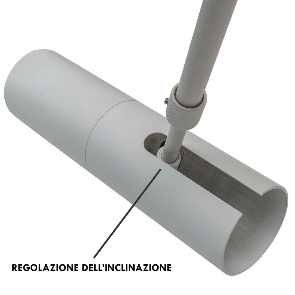 Faretto orientabile lampada sospensione moderna LED GU10 pendente telescopico luci tavolo bar vetrina sala espositiva 230V BIANCO