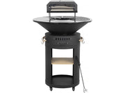 Braciere plancha per barbecue con forno per pizza "César premium" - Ø 81 cm - Nero