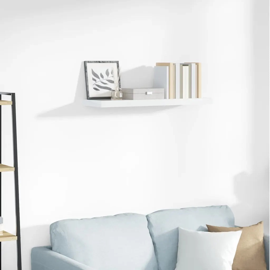 Scaffale a Parete Bianco Lucido 80x23,5x3,8 cm in MDF cod mxl 33219