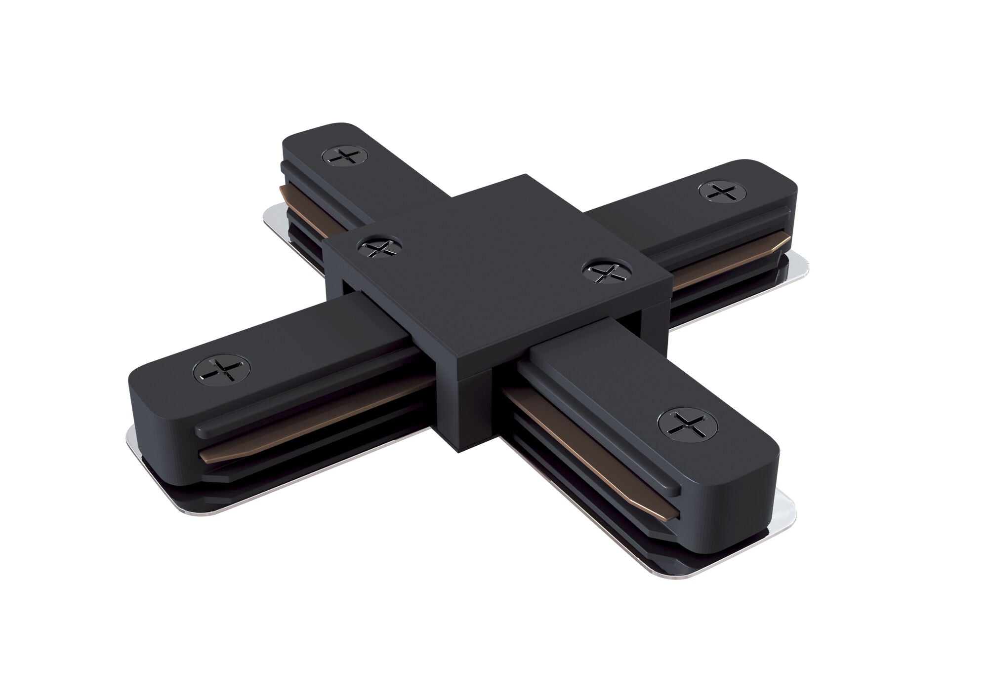 Connettore a X per Sistema Illuminazione a Binario Monofase Nero