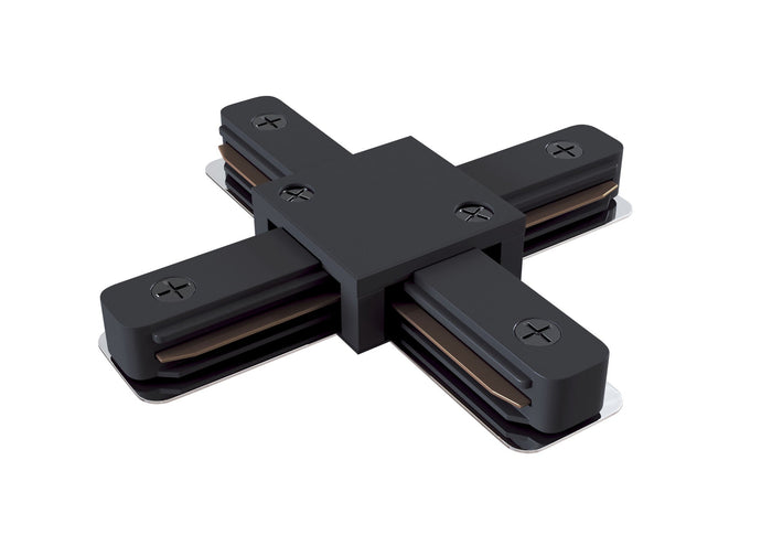 Connettore a X per Sistema Illuminazione a Binario Monofase Nero