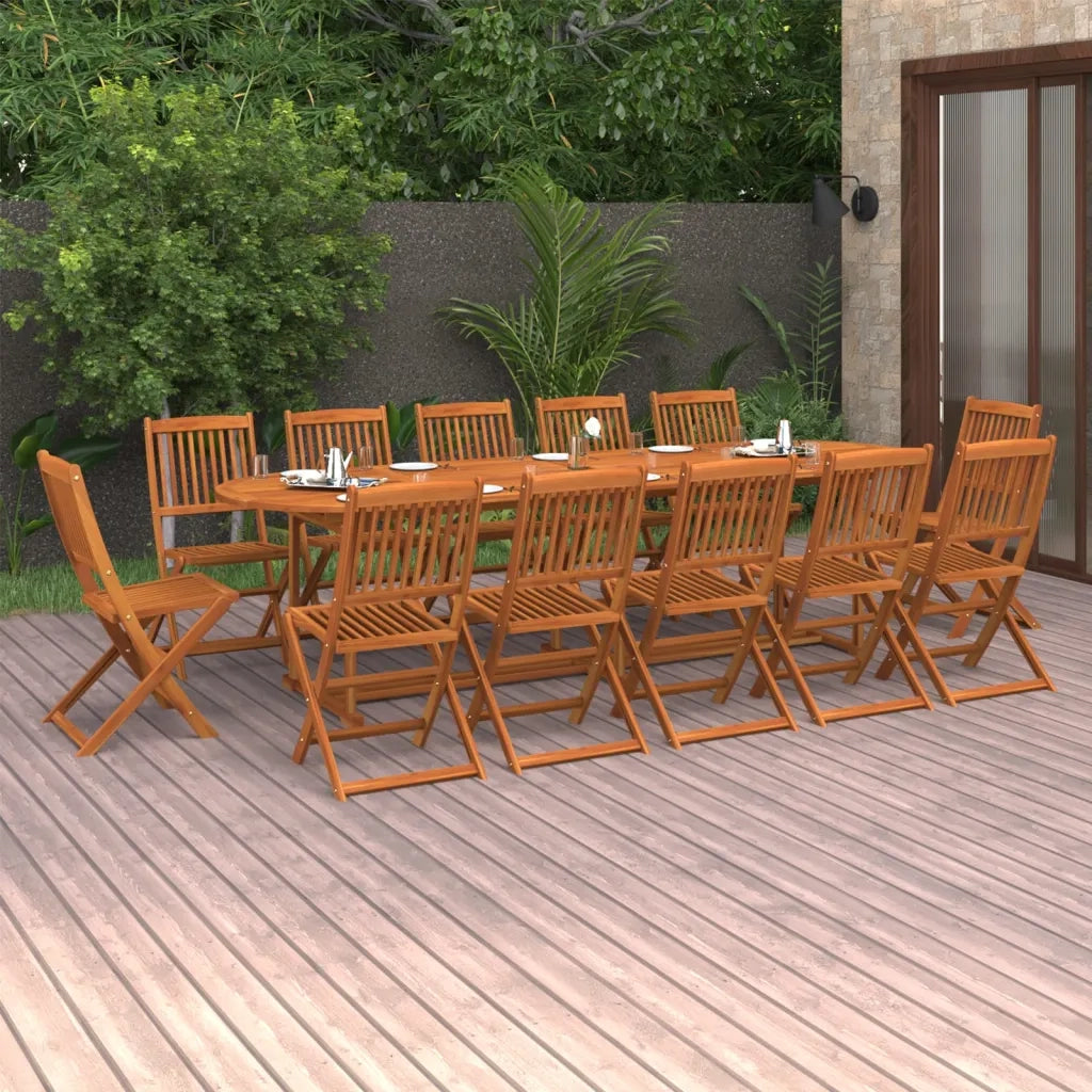 Set da Pranzo da Giardino 13 pz 280x90x75 cm Massello di Acacia 3086981