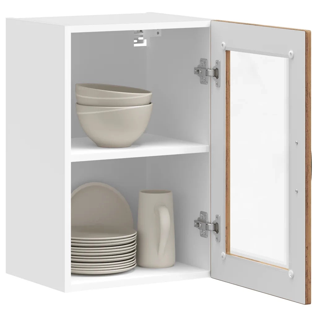 Pensile da Cucina con Porta in Vetro Porto Legno Vecchio